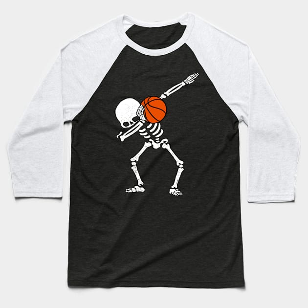 Halloween Dabbing Skeleton BASKETBALL T-Shirt Skeleton Dab Baseball T-Shirt by vo_maria